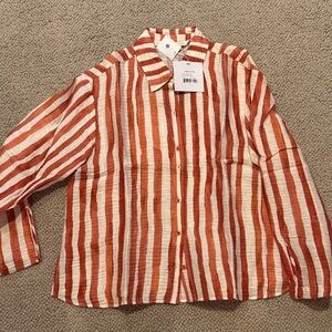 Marie Oliver Red and White Striped Blouse